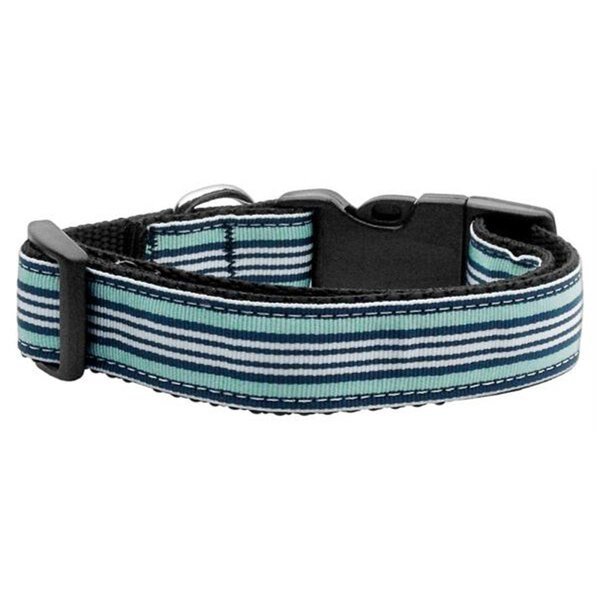 Preppy Stripes Nylon Ribbon Collars Light Blue White Large, Unconditional Love, Mfr#: UN749574